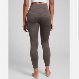 Athleta Elation High Rise Space Dye 7/8 Tight in Coffee House Size Small